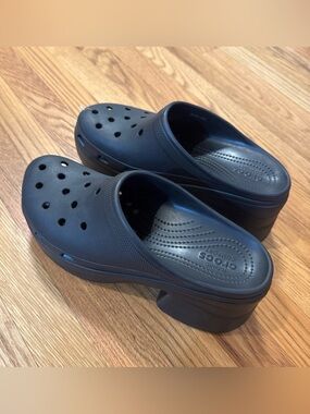 Crocs Siren Clog Black Men Slip On Casual High Heel Sandal Size 11 NWOT